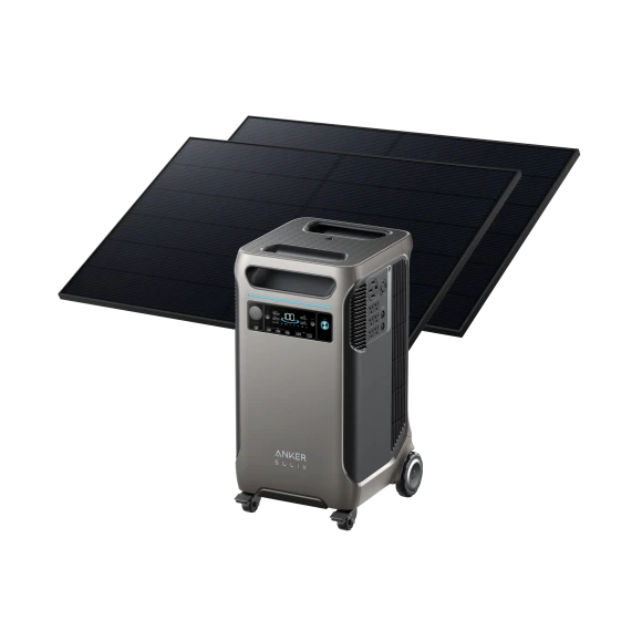 Solar generator with 2 × 440 W rigid solar panels — Portable Power Station, Anker SOLIX