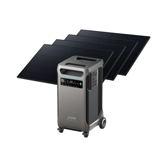 Solar Generator with Four 440W Rigid Solar Panels — Portable Power Station, Anker SOLIX