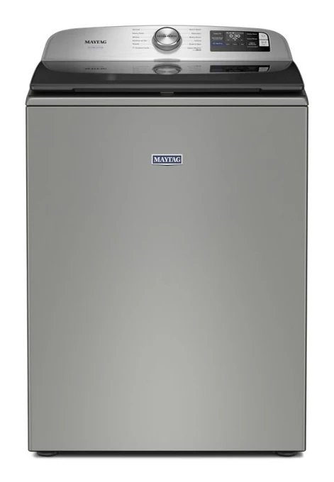 Top Load Washer, Classic Silver, 5.2 cu. ft. — Smart Laundry Appliances, Maytag