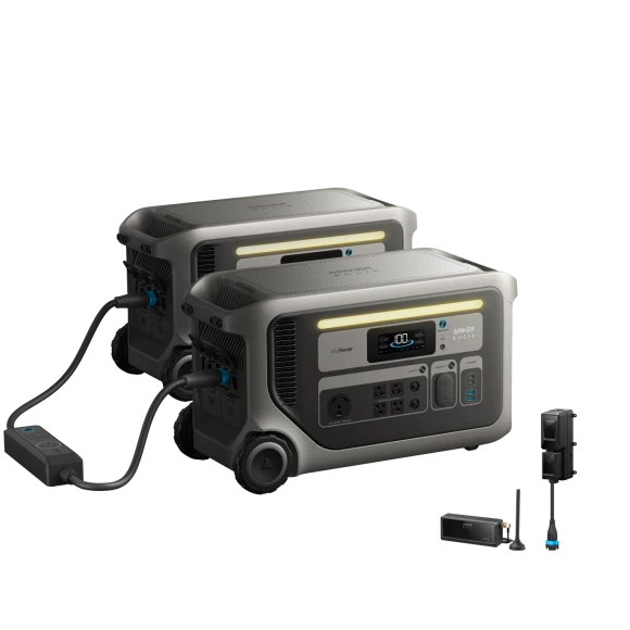 Two-unit bundle with Power Saver Kit — Portable Power Station, Anker SOLIX