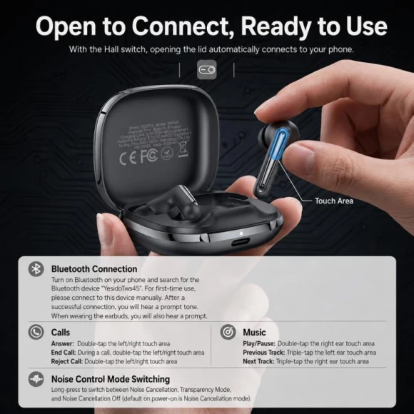 Bluetooth earphones — Wireless Earbuds, Yesido