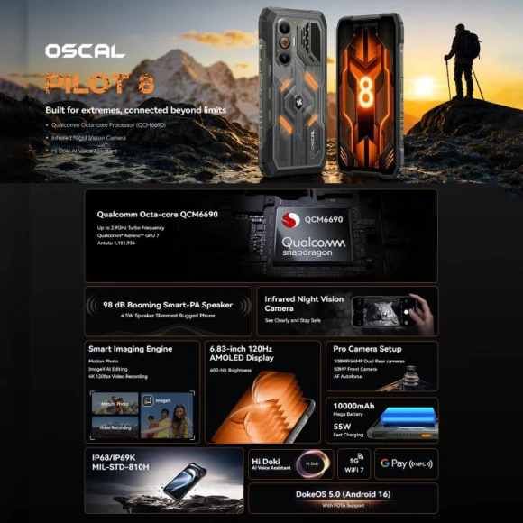 Rugged phone, Black, 12GB RAM, 256GB storage — Smartphones, Blackview
