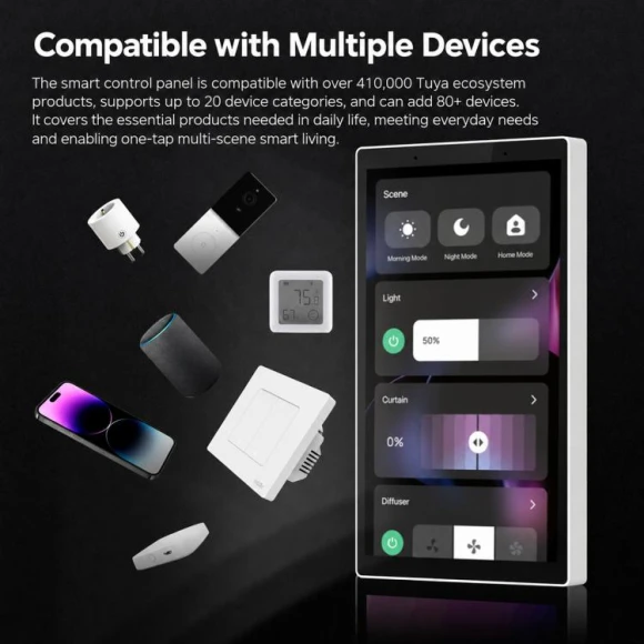 Smart Home Central Control Panel, White — Smart Home Hub