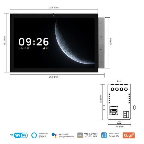 Smart home control panel, EU Edition, Grey — Smart Home Hub