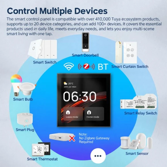 Smart Voice Central Control Panel, Black — Smart Home Hub