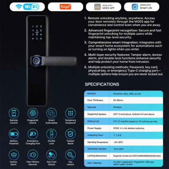 WiFi Smart Entrance Door Lock — Smart Lock