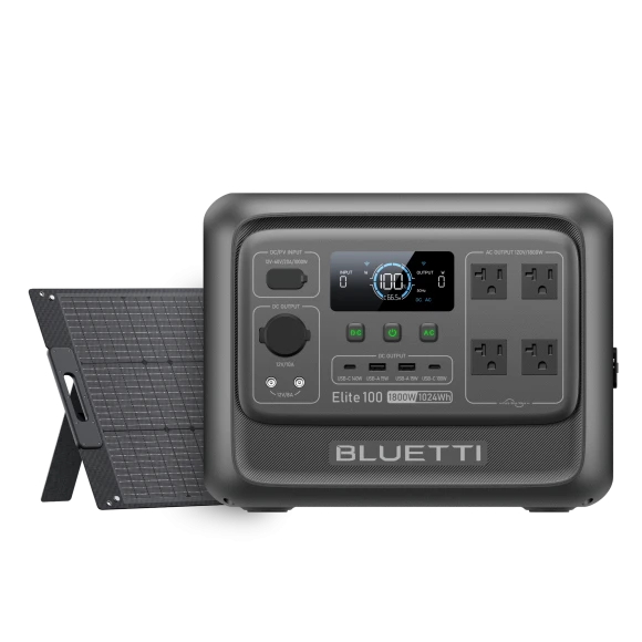 Portable Power Station Elite 100 V2 with 100W Solar — Portable Power Station, BLUETTI