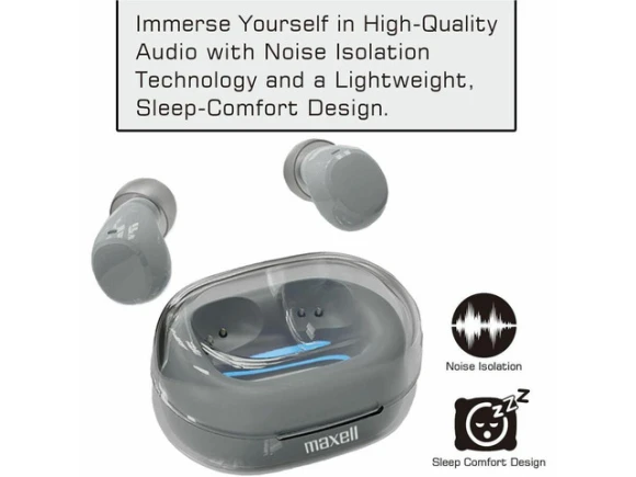 Tune Out Gray Earset — Wireless Earbuds, Maxell
