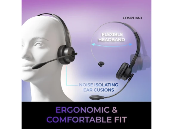 Bluetooth Single-Ear Headset — Wireless Earbuds, ADESSO