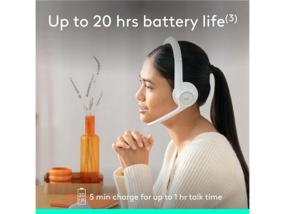Wireless Bluetooth headset, Off-white — Wireless Earbuds, Logitech