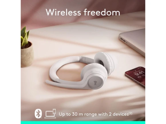 Wireless Bluetooth headset, Off-white — Wireless Earbuds, Logitech