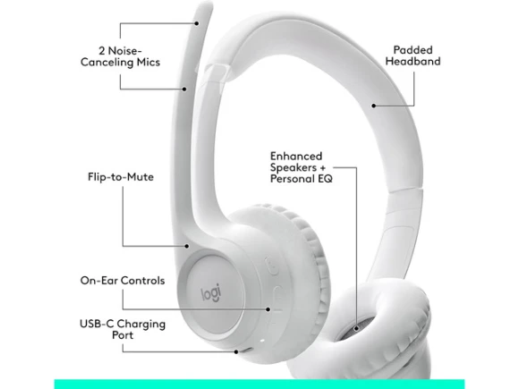Wireless Bluetooth headset, Off-white — Wireless Earbuds, Logitech