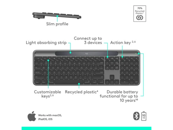 Signature Slim Solar+ Keyboard — Bluetooth Keyboard, Logitech
