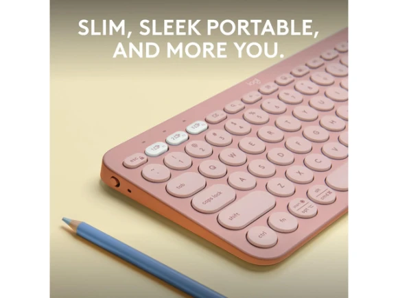 Wireless Keyboard Pebble Keys 2 K380s, Tonal Rose — Bluetooth Keyboard, Logitech