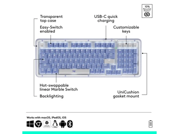 Wireless Mechanical Keyboard — Bluetooth Keyboard, Logitech