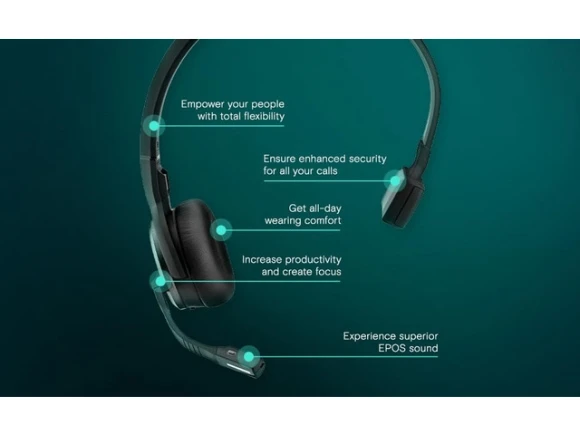 Monaural On-Ear DECT Wireless Headset — Wireless Earbuds, EPOS