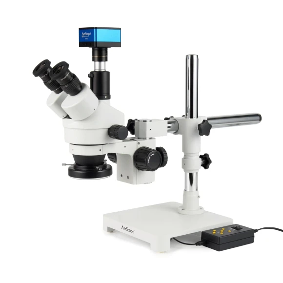 Stereo Microscope SM-3T with 144-LED Ring Light and HD428N Camera — Digital Microscope, AmScope