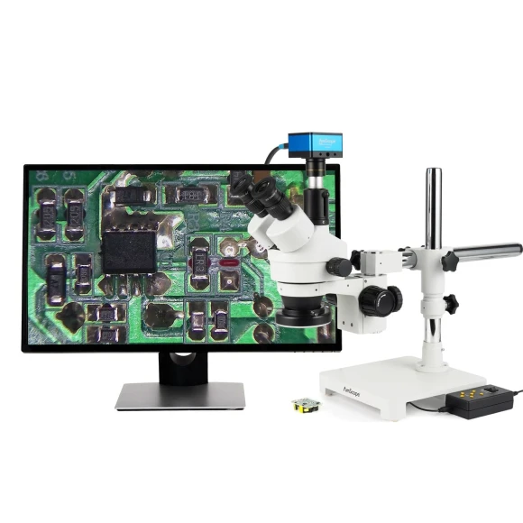 Stereo Microscope SM-3T with 144-LED Ring Light and HD428N Camera — Digital Microscope, AmScope
