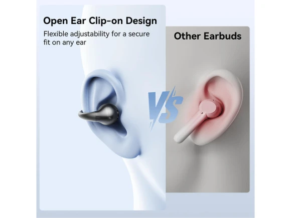 Clip-on wireless earbuds, Black — Wireless Earbuds, NANK