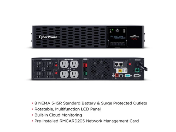 2U UPS, 1500VA/1500W — UPS Battery Backup, CyberPower