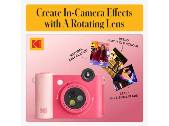 Compact digital instant print camera, Fuchsia — Digital Cameras & Camcorders, KODAK