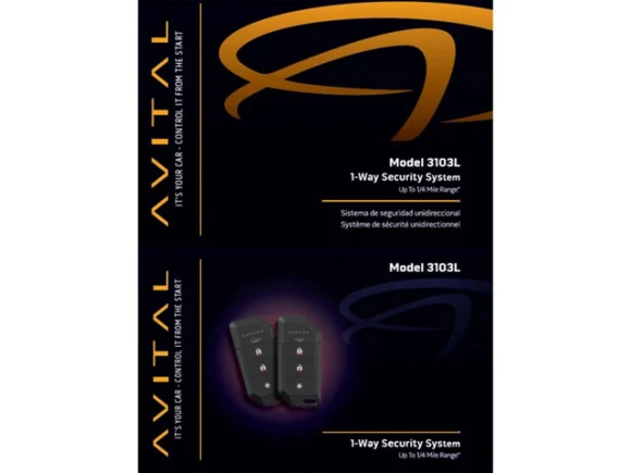 3103L Vehicle Security System — Security Monitoring, Avital