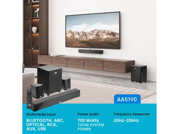 5.1 Home Theater Speaker System — Sound Bar, Acoustic Audio