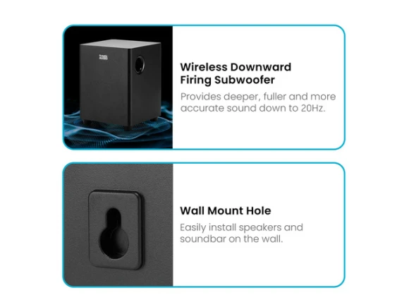 5.1 Home Theater Speaker System — Sound Bar, Acoustic Audio