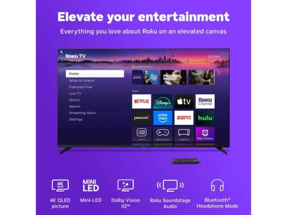 55-inch Class QLED Mini-LED 4K Smart TV — Smart TV, Roku
