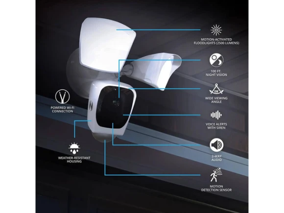 Wi-Fi floodlight HD security camera — Security Camera, Night Owl