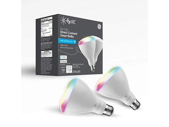 Smart LED BR30 Bulbs, Full Color, 2-Pack — Smart Light Bulb, GE