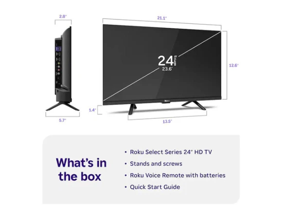 24-inch Class HD LED Smart TV — Smart TV, Roku