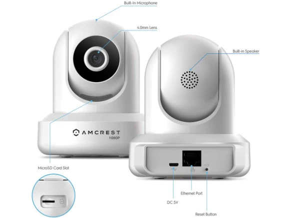 Indoor WiFi Pan/Tilt Security Camera, 2-Pack — Security Camera, Amcrest