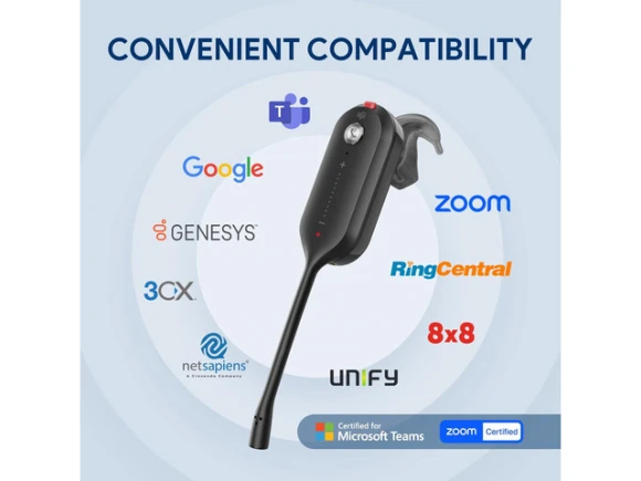 Convertible DECT Wireless Headset — Wireless Earbuds, Yealink
