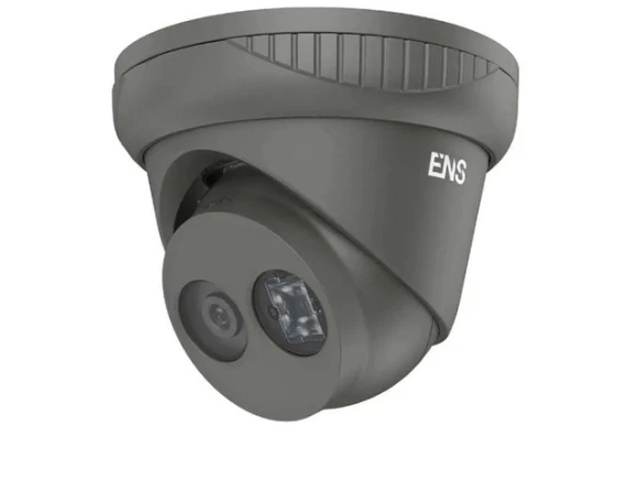 Gray 4 MP Wired Outdoor Turret IP Dome Security Camera — Security Camera, ENS