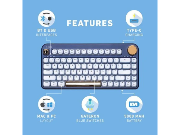 IZO Wireless Bluetooth Mechanical Keyboard — Bluetooth Keyboard, AZIO