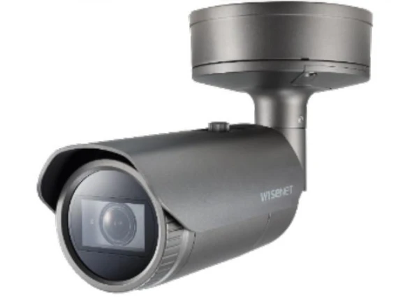 Network Bullet Camera, 8 MP/4K, 2.8–8.4 mm 3× Motorized Varifocal Lens — Security Camera, Hanwha Techwin
