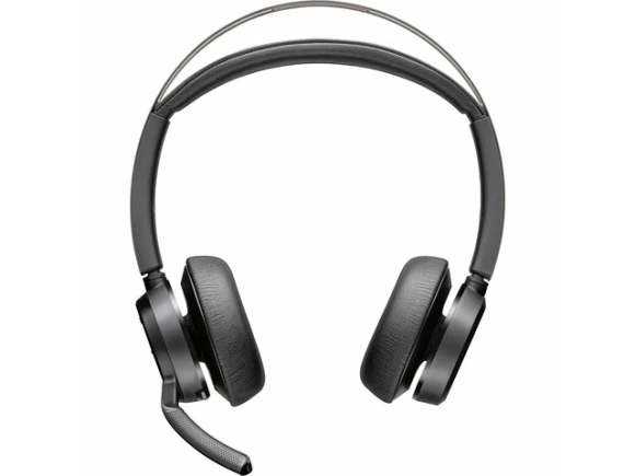 Voyager Focus 2 Headset with USB-C/A Adapter and Charging Stand — Wireless Earbuds, Poly