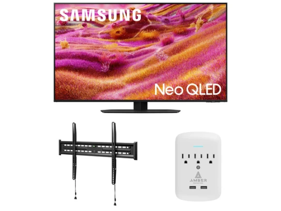 50-inch Neo QLED 4K TV Bundle with Fixed Mount and Surge Protector — Smart TV, Samsung