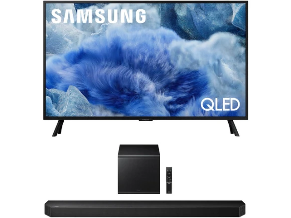 32-inch Class QLED TV and Soundbar Bundle — Smart TV, Samsung