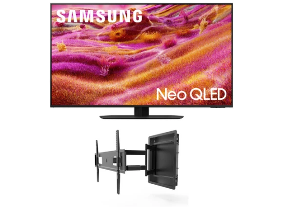 50-Inch Neo QLED TV with Kanto R500 Mount — Smart TV, Samsung