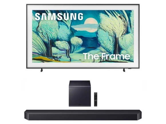 55-inch TV and soundbar bundle — Smart TV, Samsung