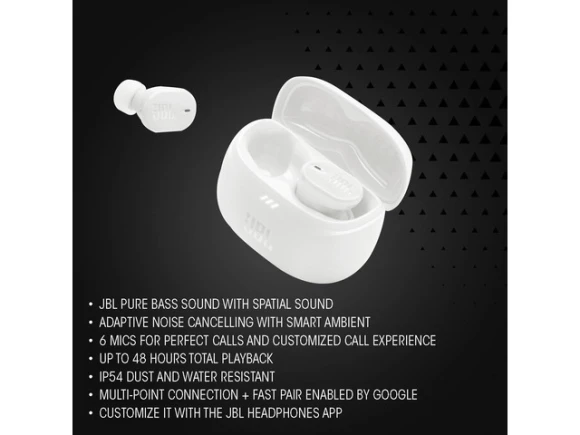 True Wireless Earbuds with Adaptive Noise Cancelling — Wireless Earbuds, JBL