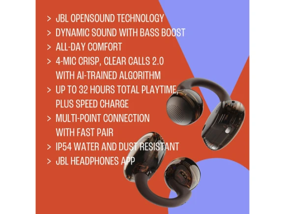 True Wireless Open-Ear Headphones — Wireless Earbuds, JBL