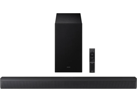 48-inch OLED TV with soundbar and subwoofer bundle — Smart TV, Samsung