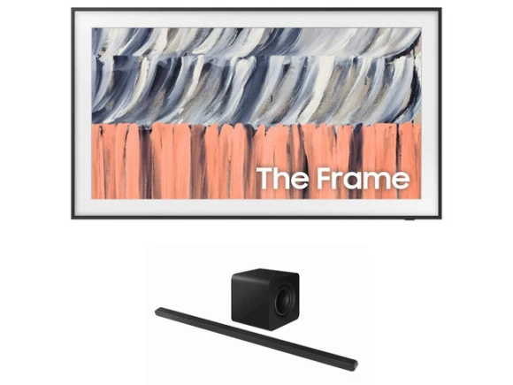 65-inch QLED TV with Soundbar and Subwoofer — Smart TV, Samsung