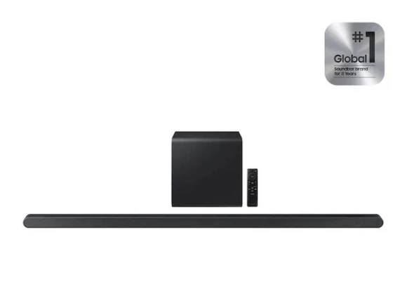 65-inch QLED TV with Soundbar and Subwoofer — Smart TV, Samsung