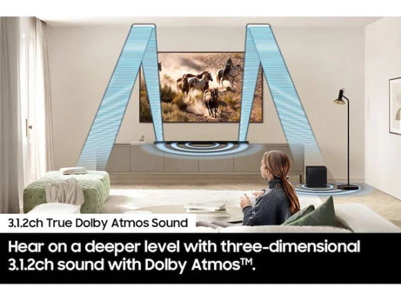 65-inch QLED TV with Soundbar and Subwoofer — Smart TV, Samsung