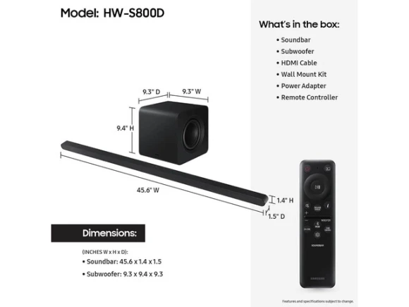 65-inch TV and soundbar bundle — Smart TV, Samsung
