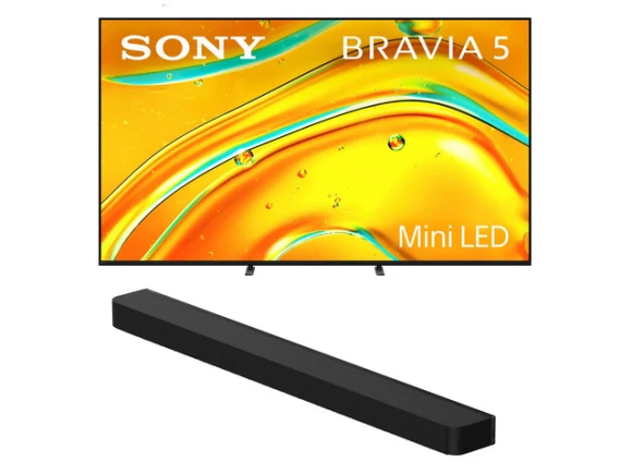 85-inch Mini-LED Television and Soundbar Bundle — Smart TV, Sony